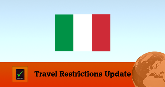 Covid19 travel update Italy